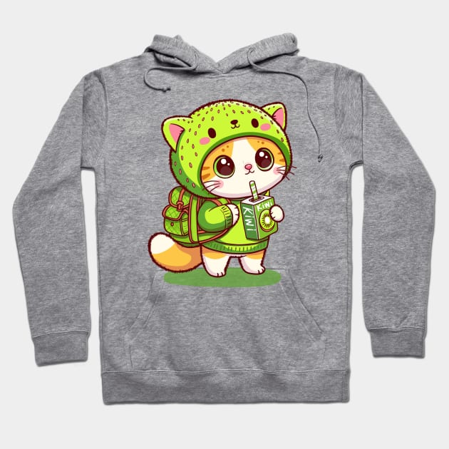 Kiwi Juice Cat Hoodie by KilkennyCat Art